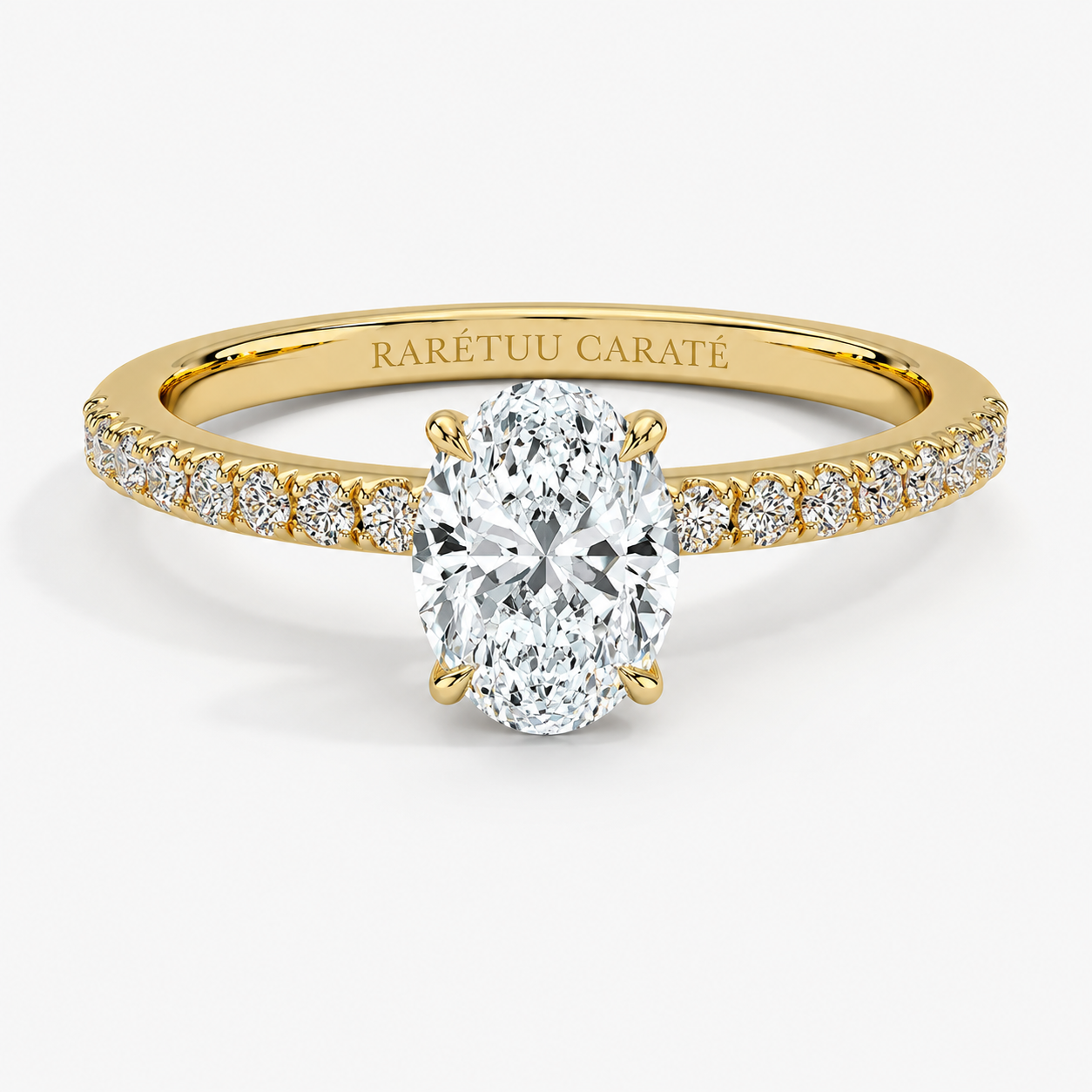 Queen Zulaikha - Oval Pavé Solitaire