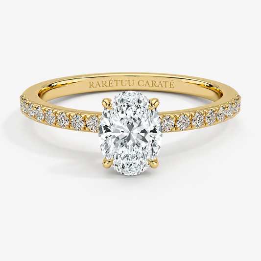 Queen Zulaikha - Oval Pavé Solitaire