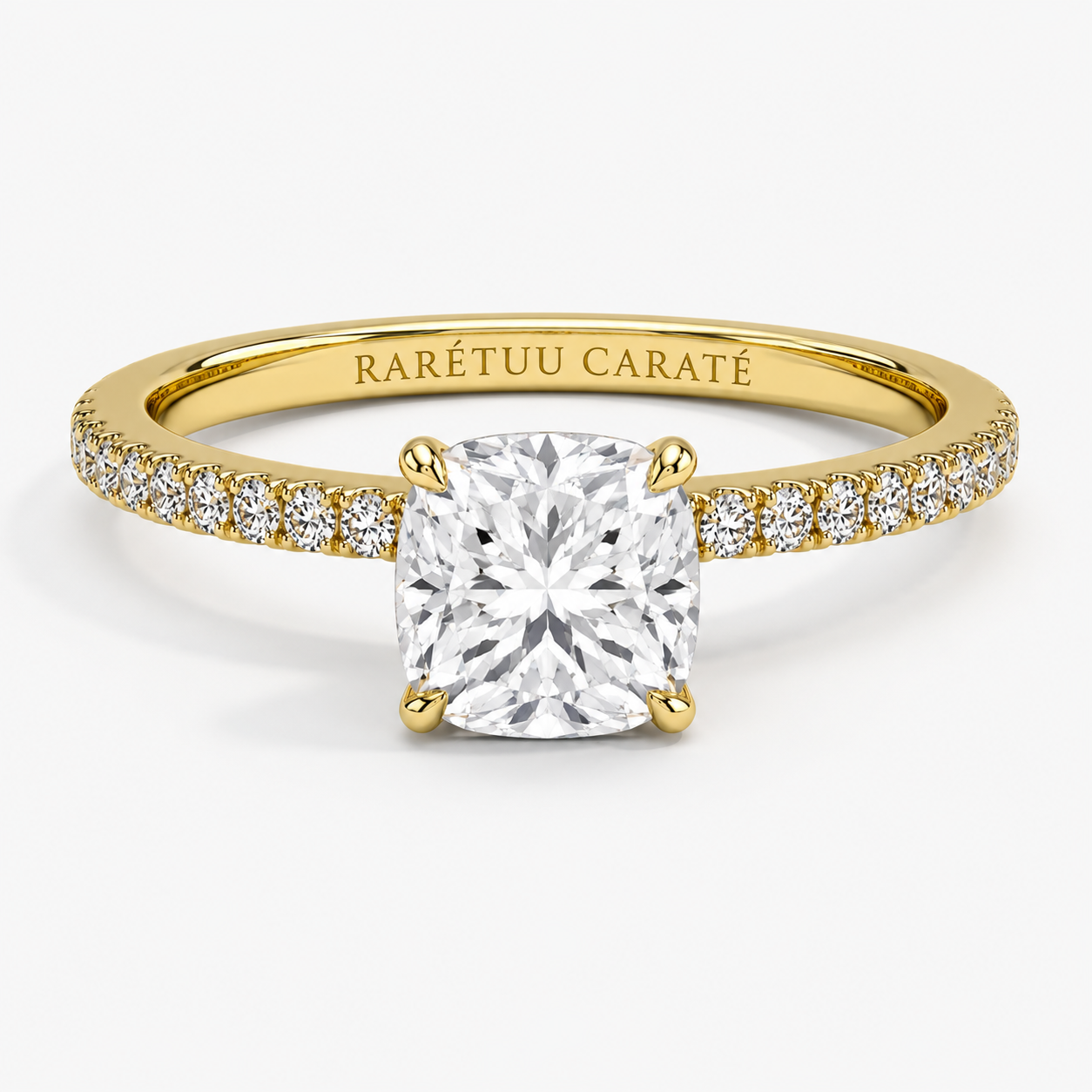 Queen Zulaikha - Cushion Pavé Solitaire