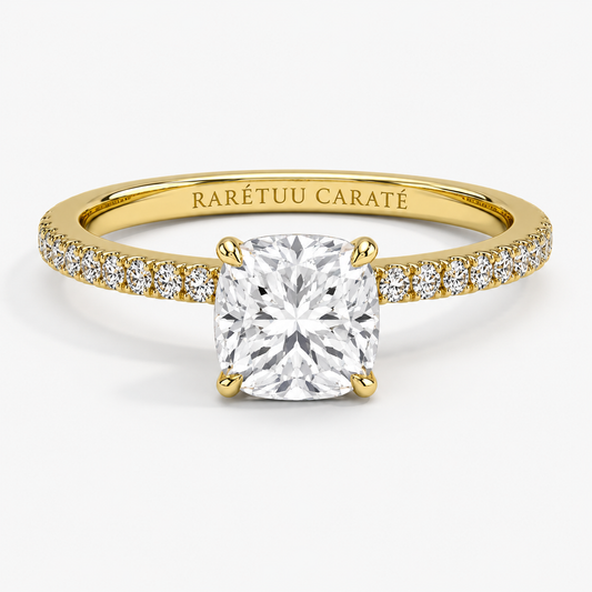 Queen Zulaikha - Cushion Pavé Solitaire