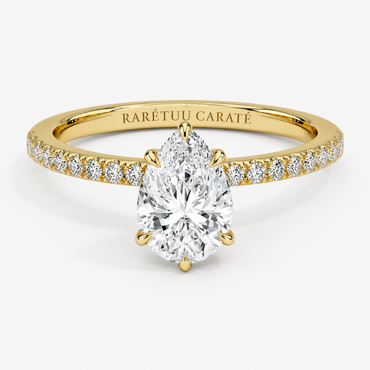 Queen Zulaikha -Pear Pavé Solitaire