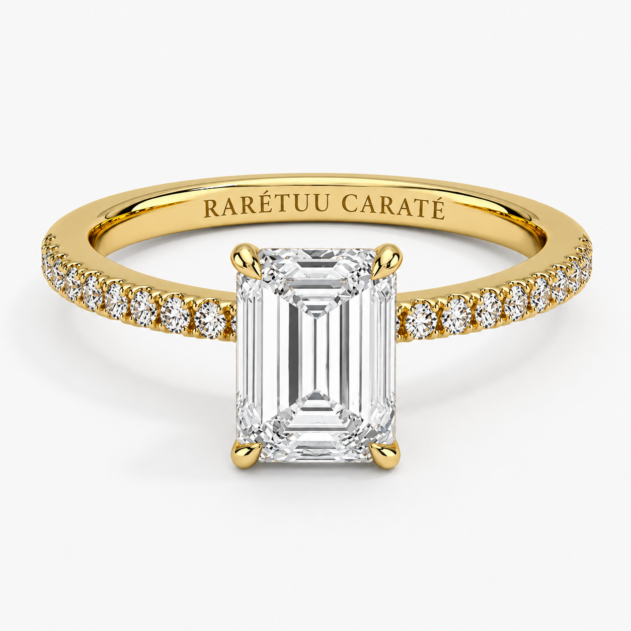 Queen Zulaikha - Emerald Pavé Solitaire