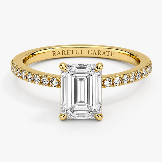 Queen Zulaikha - Emerald Pavé Solitaire