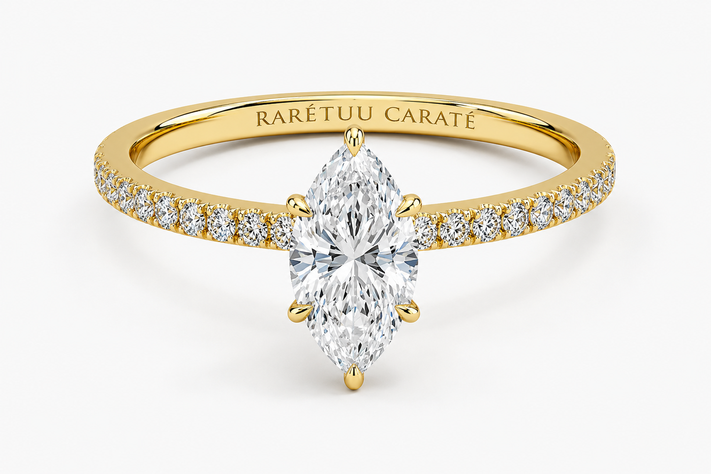 Queen Zulaikha -Marquise Pavé Solitaire