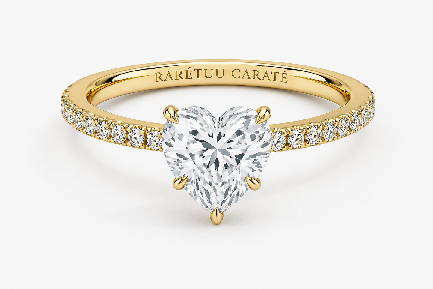 Princess Zulaikha - Heart Pavé Solitaire