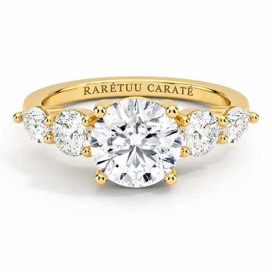 Queen Ella Round Moissanite Ring