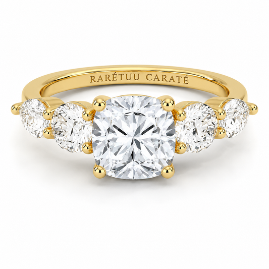 Queen Ella Cushion Moissanite Ring