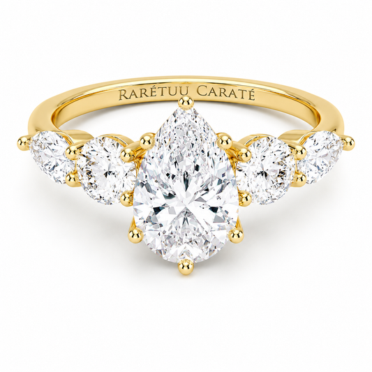 Queen Ella Pear Moissanite Ring