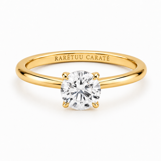 Queen Aurora Moissanite Ring - Round Cut