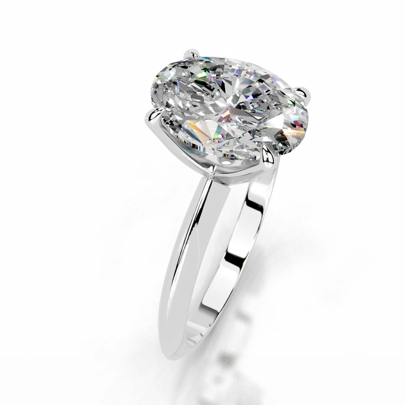 2CT Queen Anastasia Oval Solitare Moissanite Ring