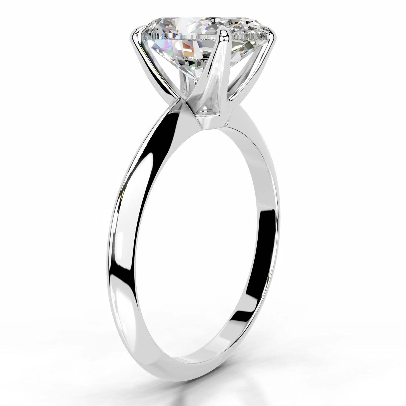 2CT Queen Anastasia Oval Solitare Moissanite Ring