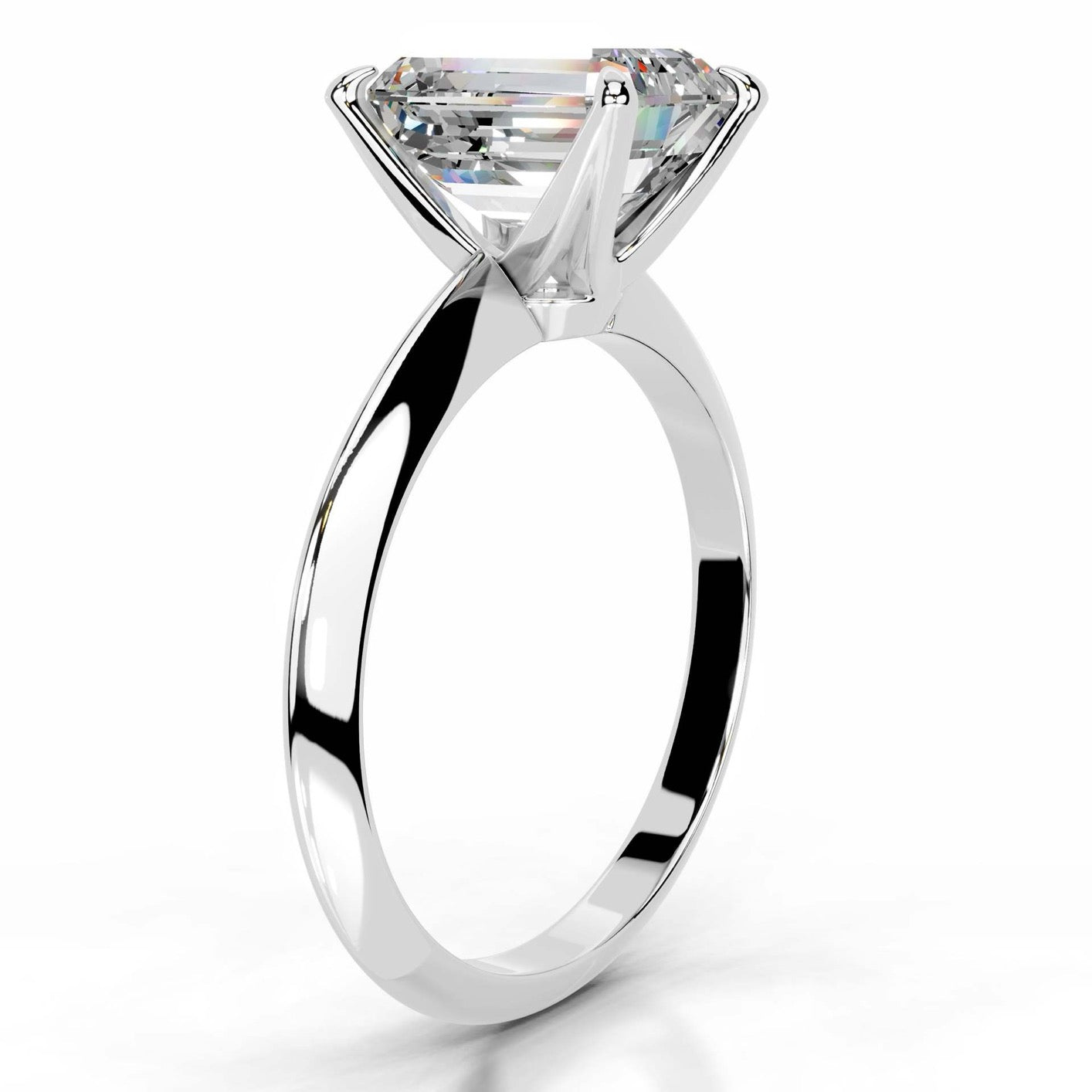 3CT Queen Anastasia Emerald Solitare Moissanite Ring