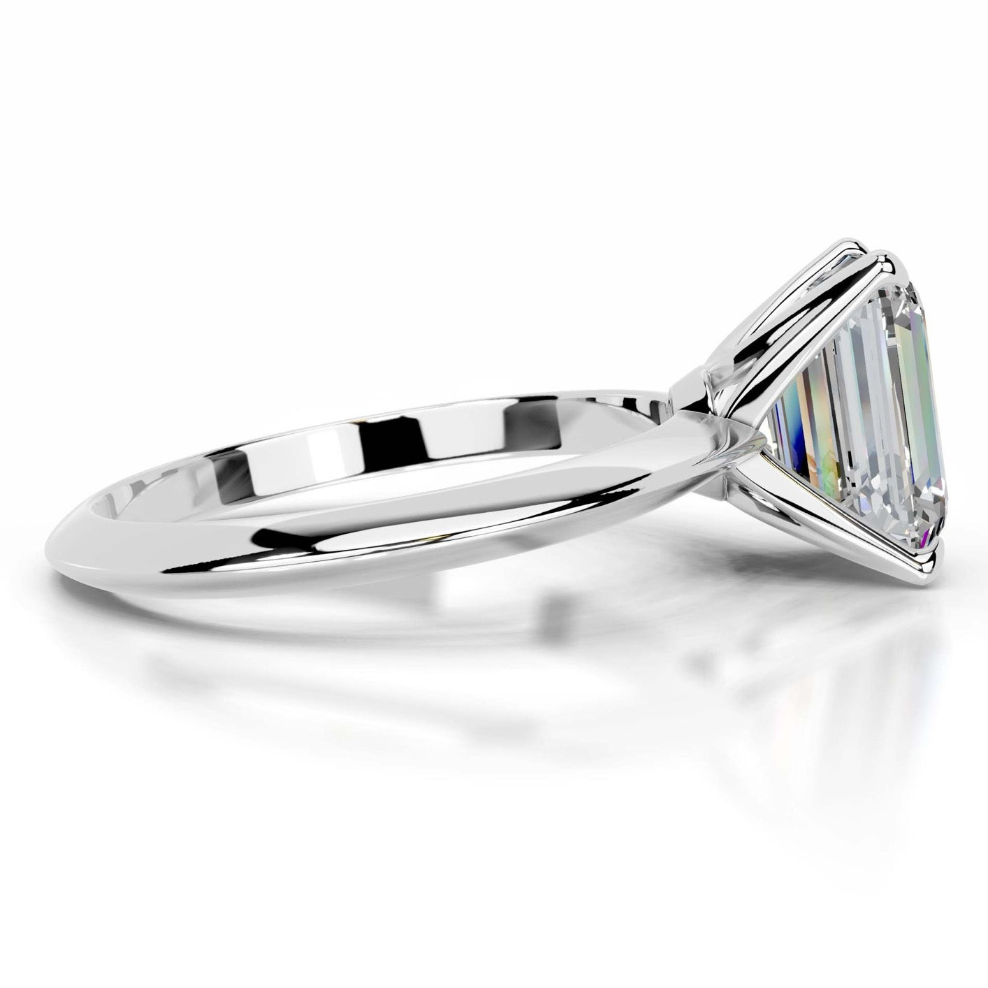 3CT Queen Anastasia Emerald Solitare Moissanite Ring