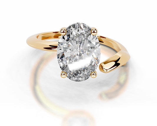 2CT Lily Oval Cut Moissanite Ring
