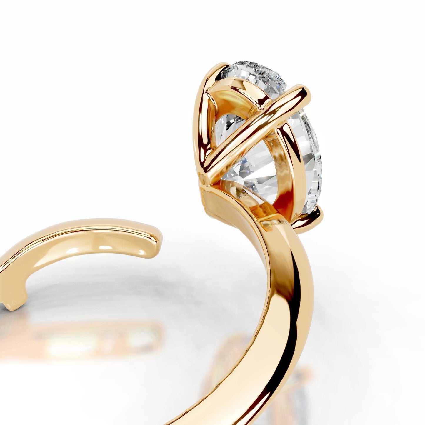 2CT Lily Oval Cut Moissanite Ring