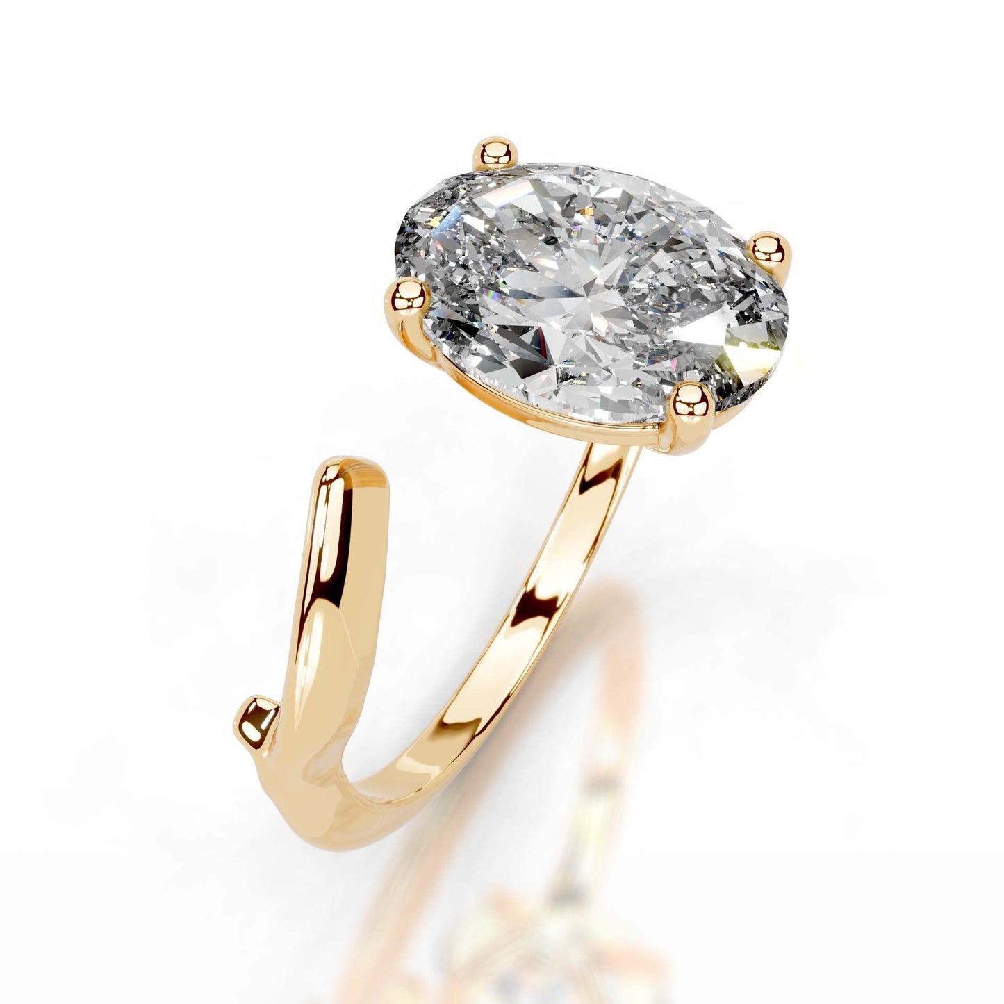 2CT Lily Oval Cut Moissanite Ring