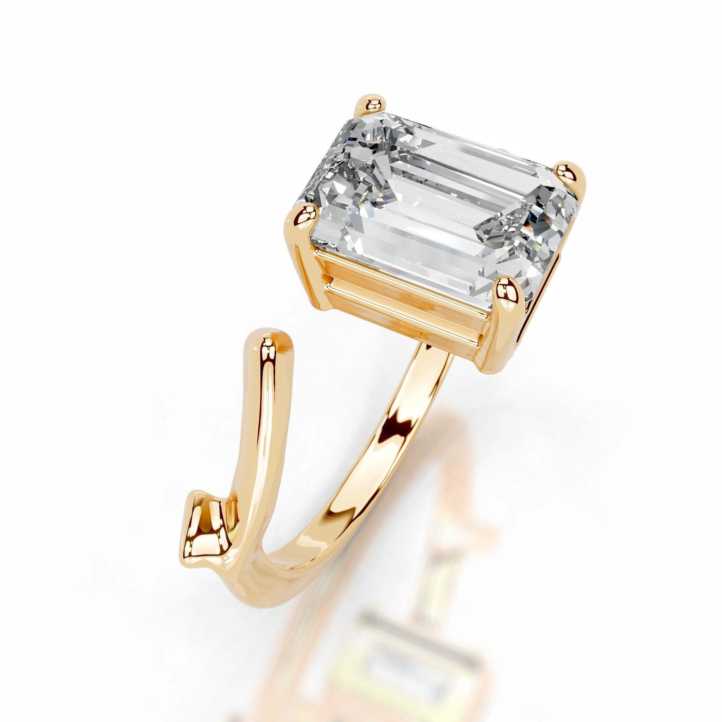 Lily Horizon – Emerald Cut Moissanite Ring