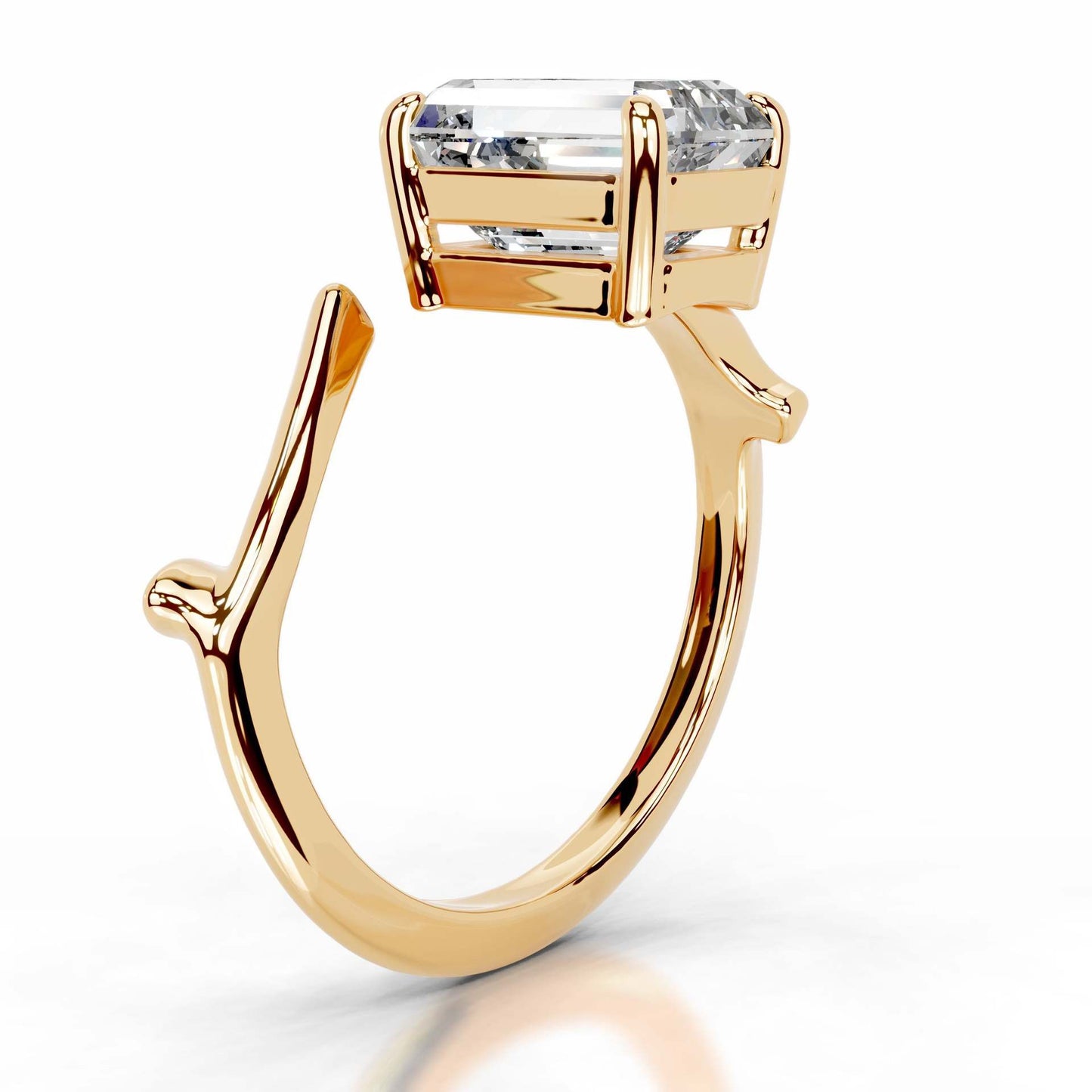 Lily Horizon – Emerald Cut Moissanite Ring