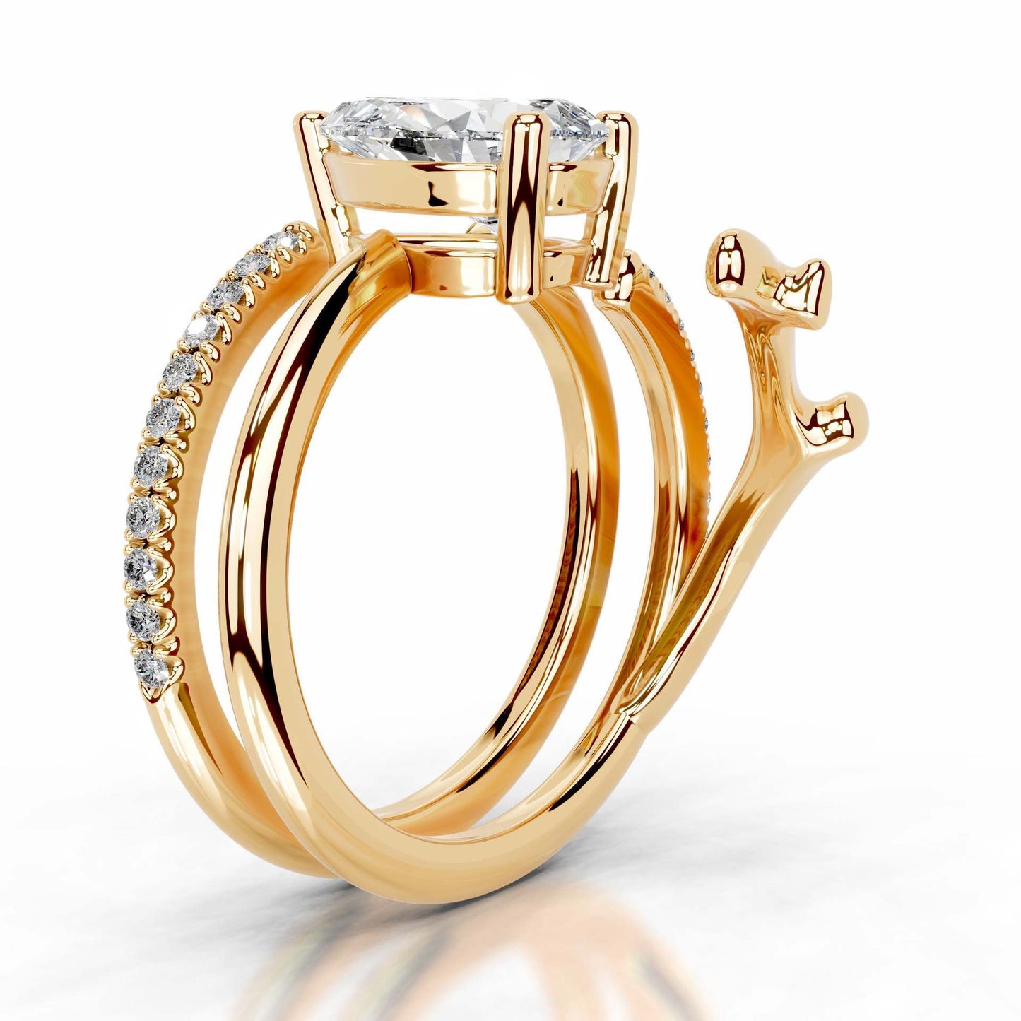 2CT Lily Layer Pear Cut Moissanite Ring
