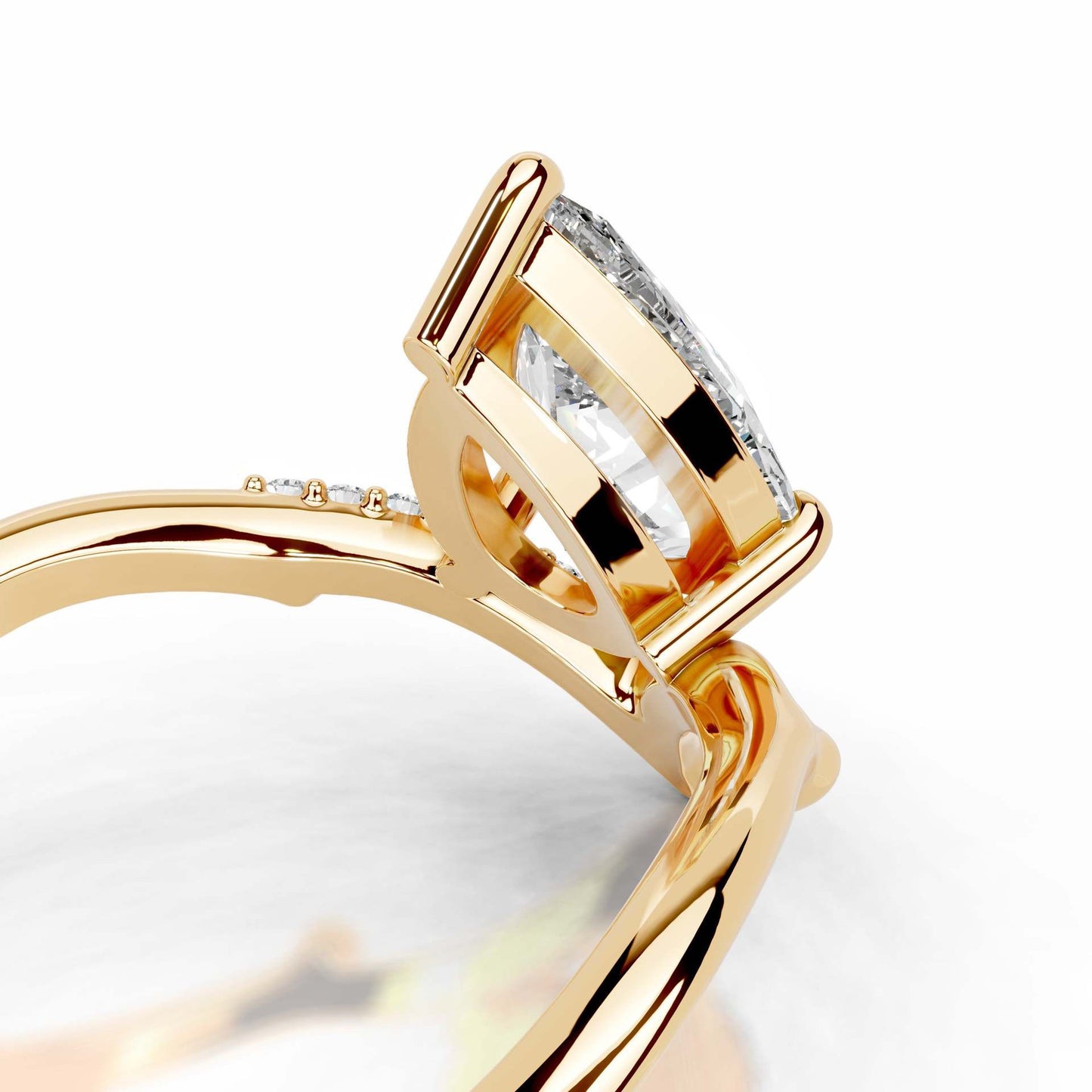 2CT Lily V Shape Pear Cut Moissanite Ring