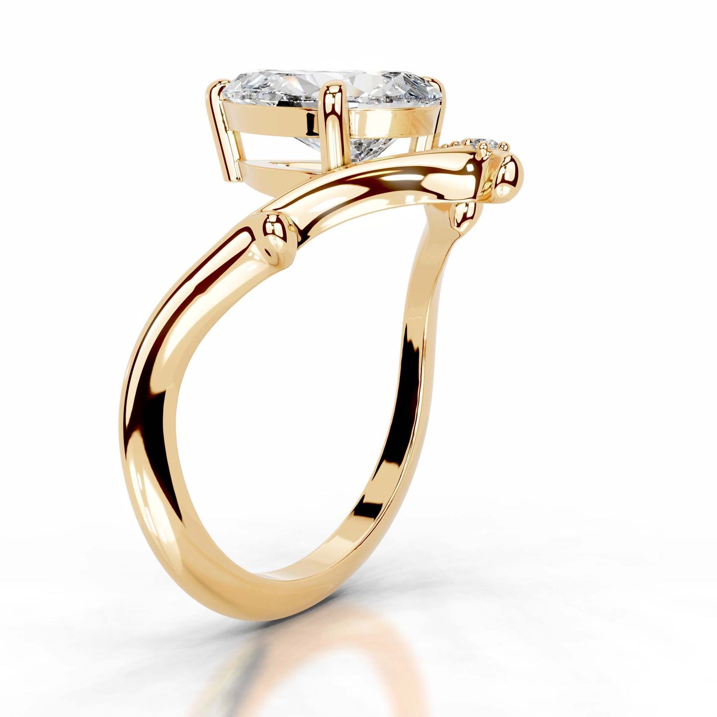 2CT Lily V Shape Pear Cut Moissanite Ring