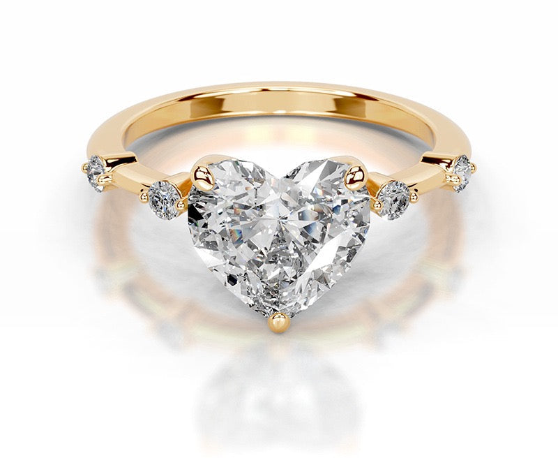 2CT Queen Siti Heart Cut Classic Ring
