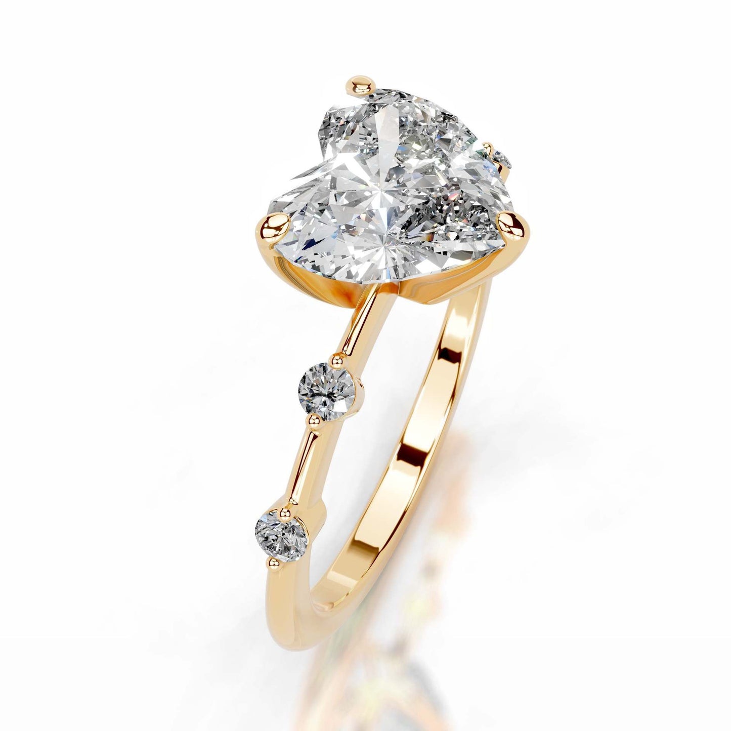 2CT Queen Siti Heart Cut Classic Ring