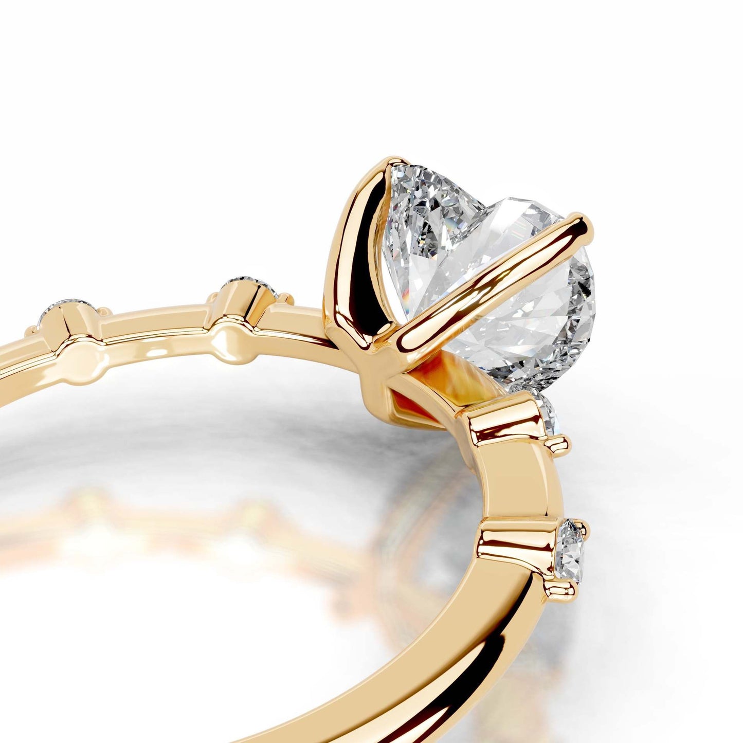 2CT Queen Siti Heart Cut Classic Ring