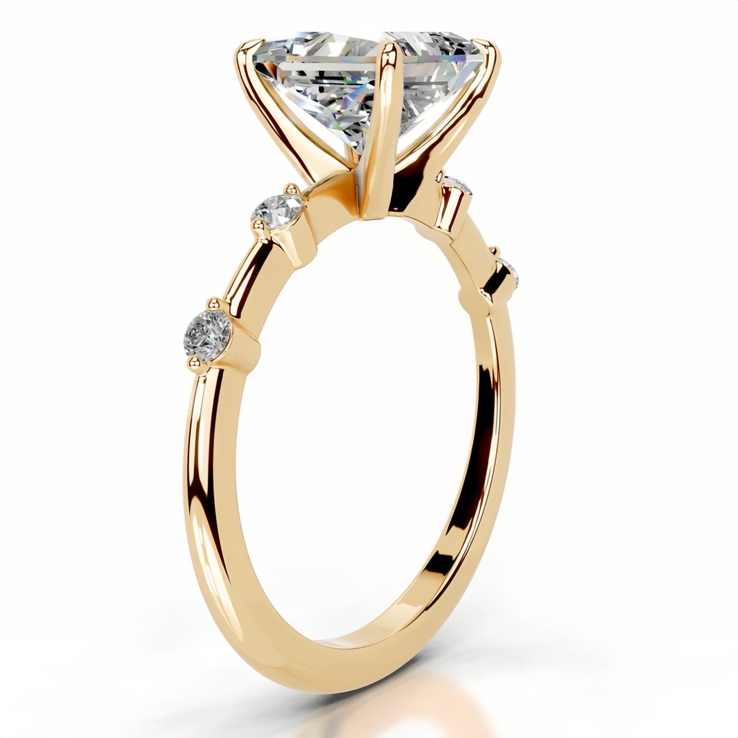 2CT Queen Siti Princess Cut Moissanite Ring