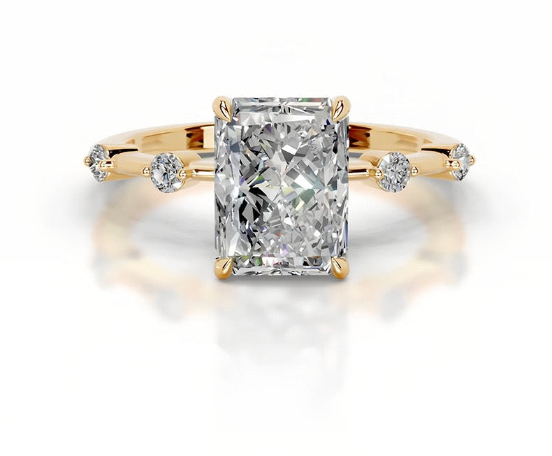 2CT Queen Siti Radiant Cut Moissanite Ring
