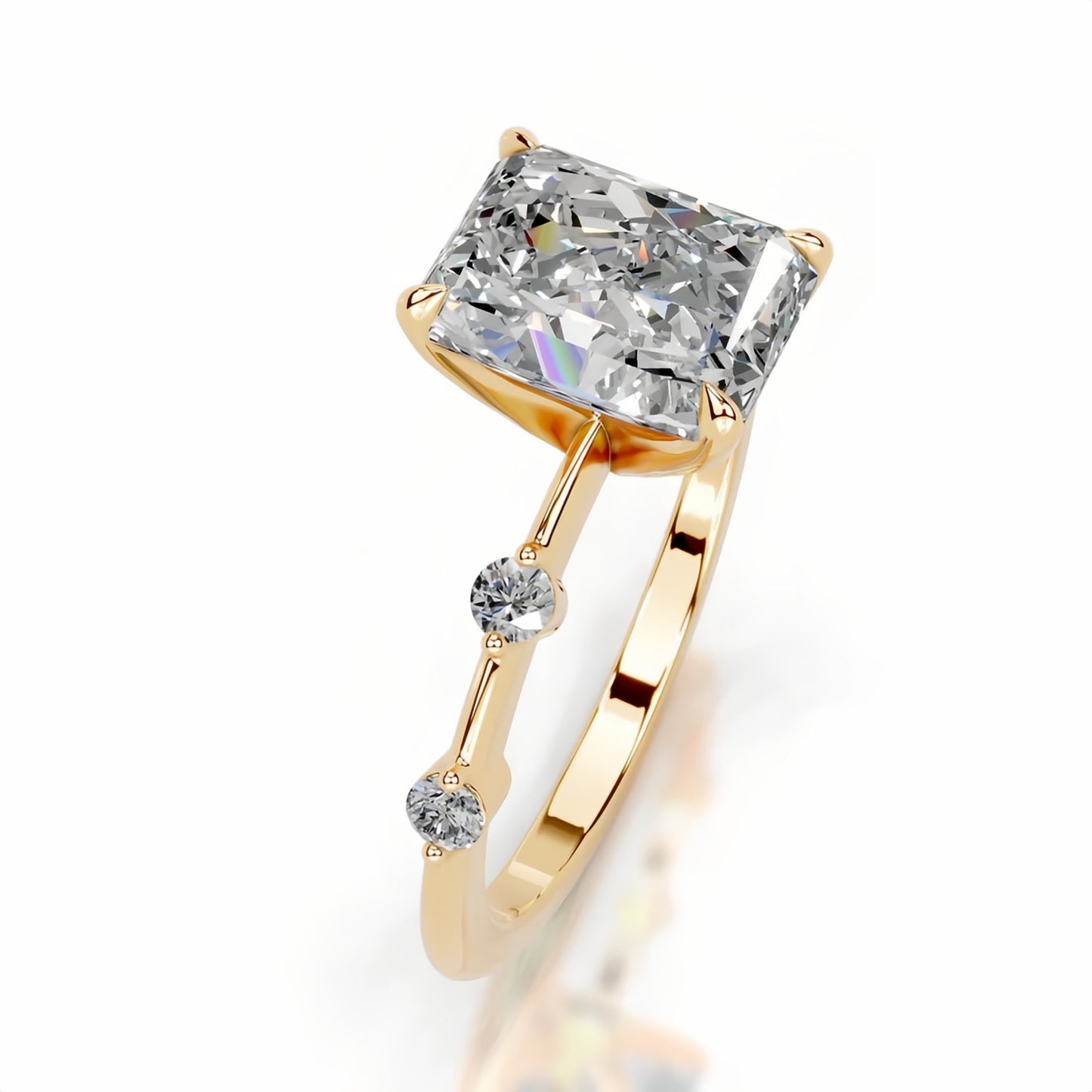 2CT Queen Siti Radiant Cut Moissanite Ring