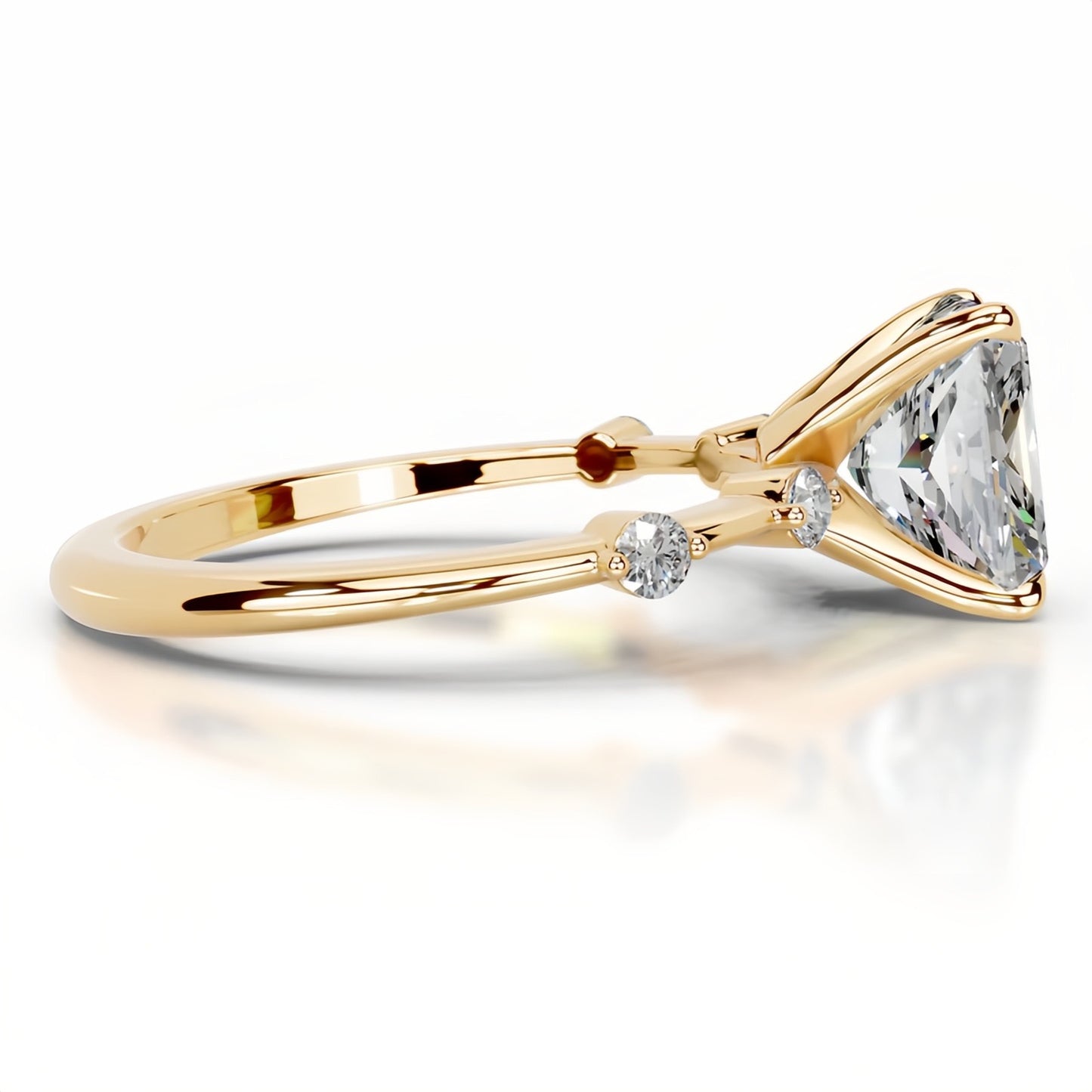 2CT Queen Siti Radiant Cut Moissanite Ring