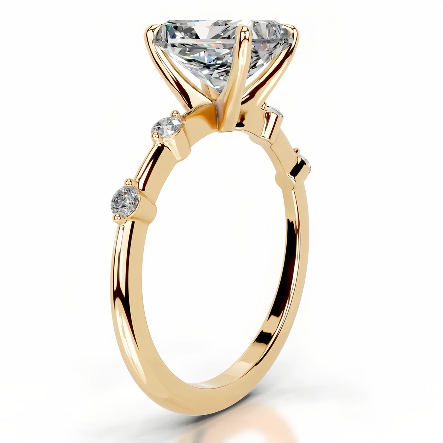2CT Queen Siti Radiant Cut Moissanite Ring