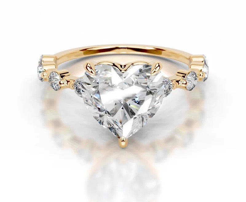 2CT Queen Siti Heart Cut Pavé Ring