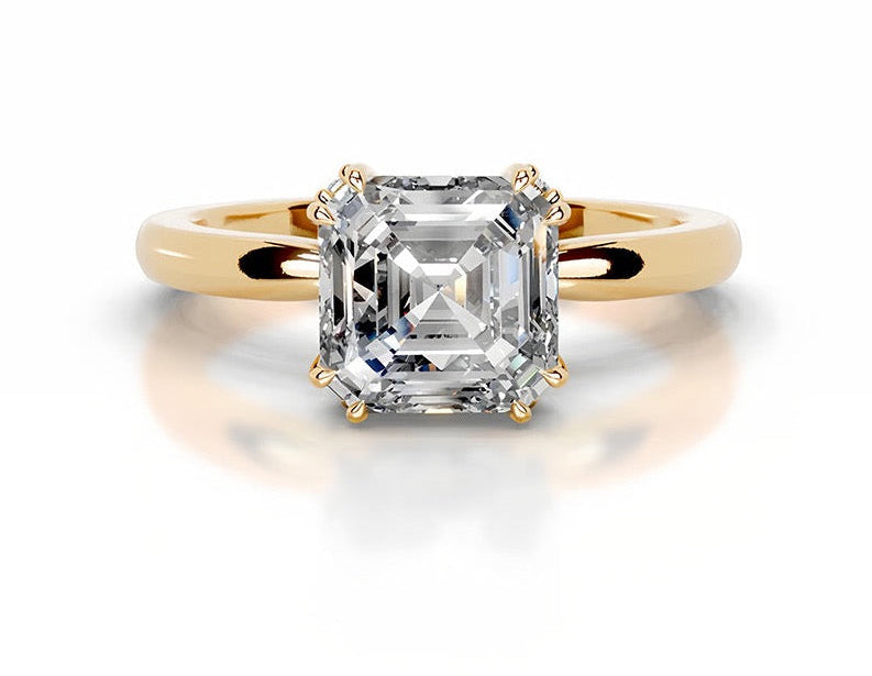 3CT Queen Fazura Asscher Moissanite Ring