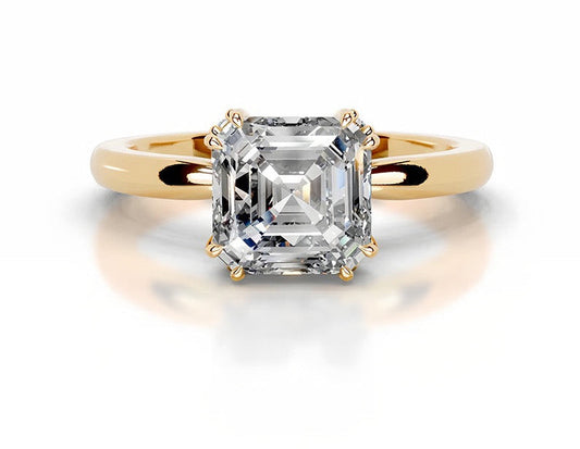 3CT Queen Fazura Asscher Moissanite Ring