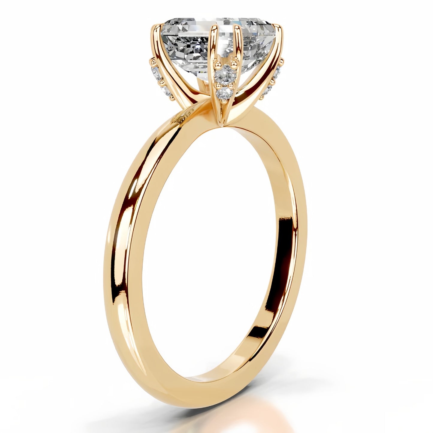 3CT Queen Fazura Asscher Moissanite Ring