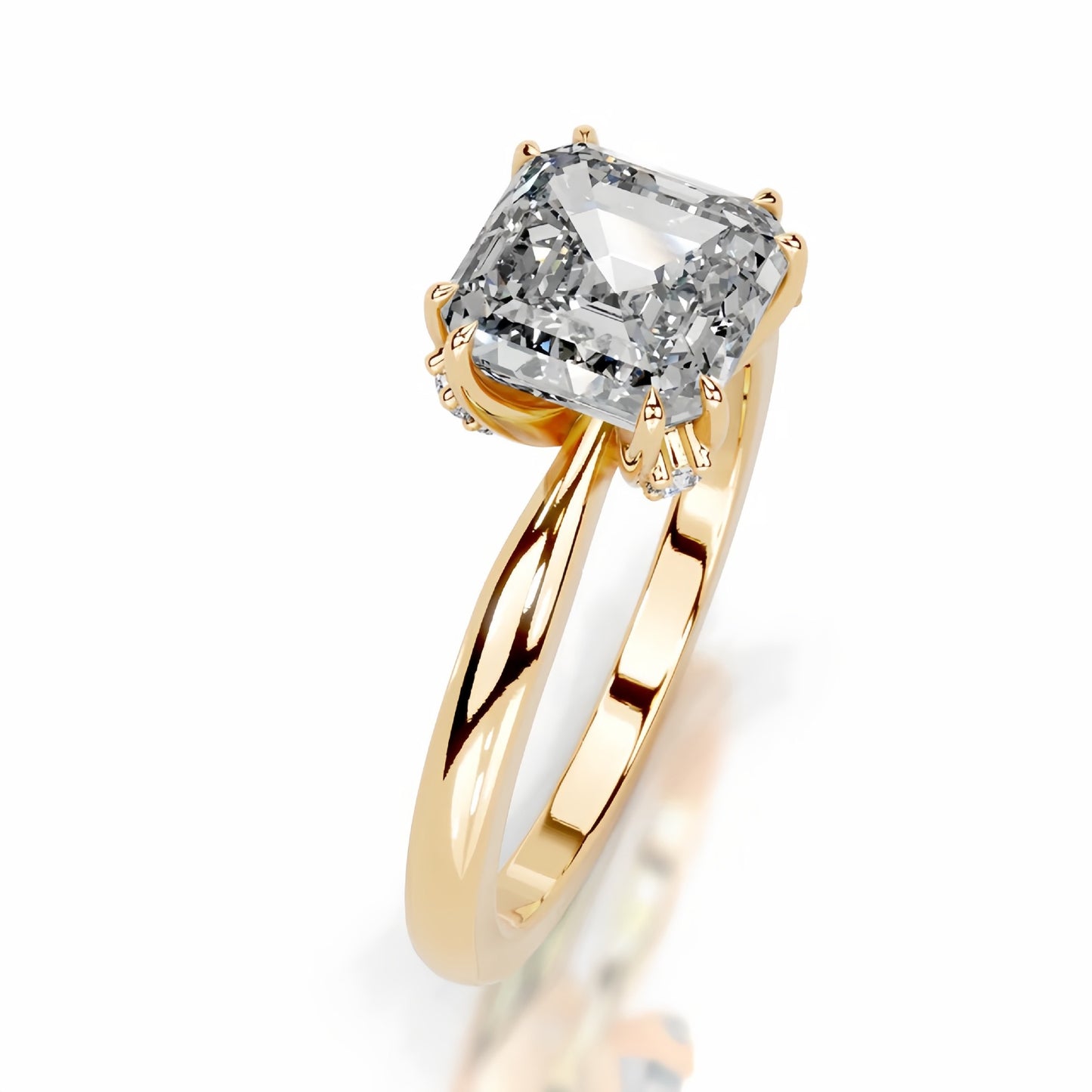 3CT Queen Fazura Asscher Moissanite Ring