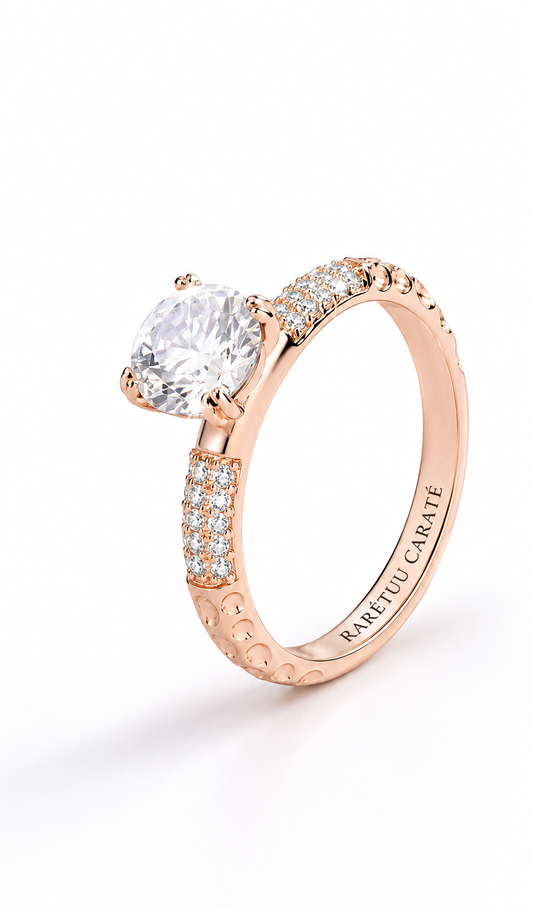 Queen Eryna Rose Gold Moissanite Ring