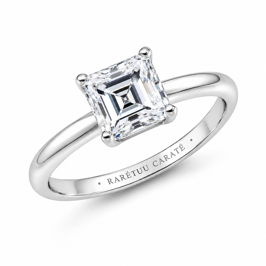1CT Damia Asscher Moissanite Ring
