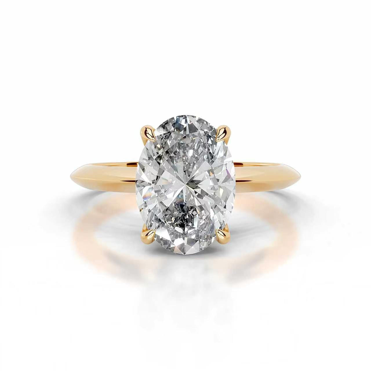 2CT Queen Anastasia Oval Solitare Moissanite Ring
