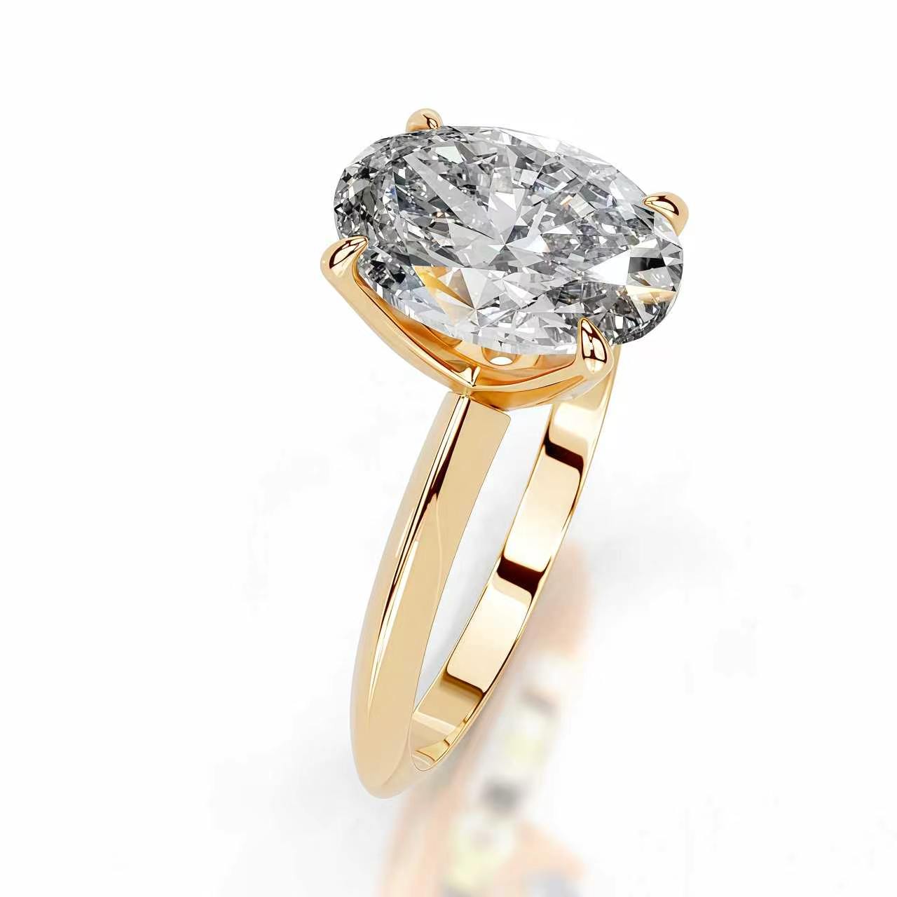2CT Queen Anastasia Oval Solitare Moissanite Ring