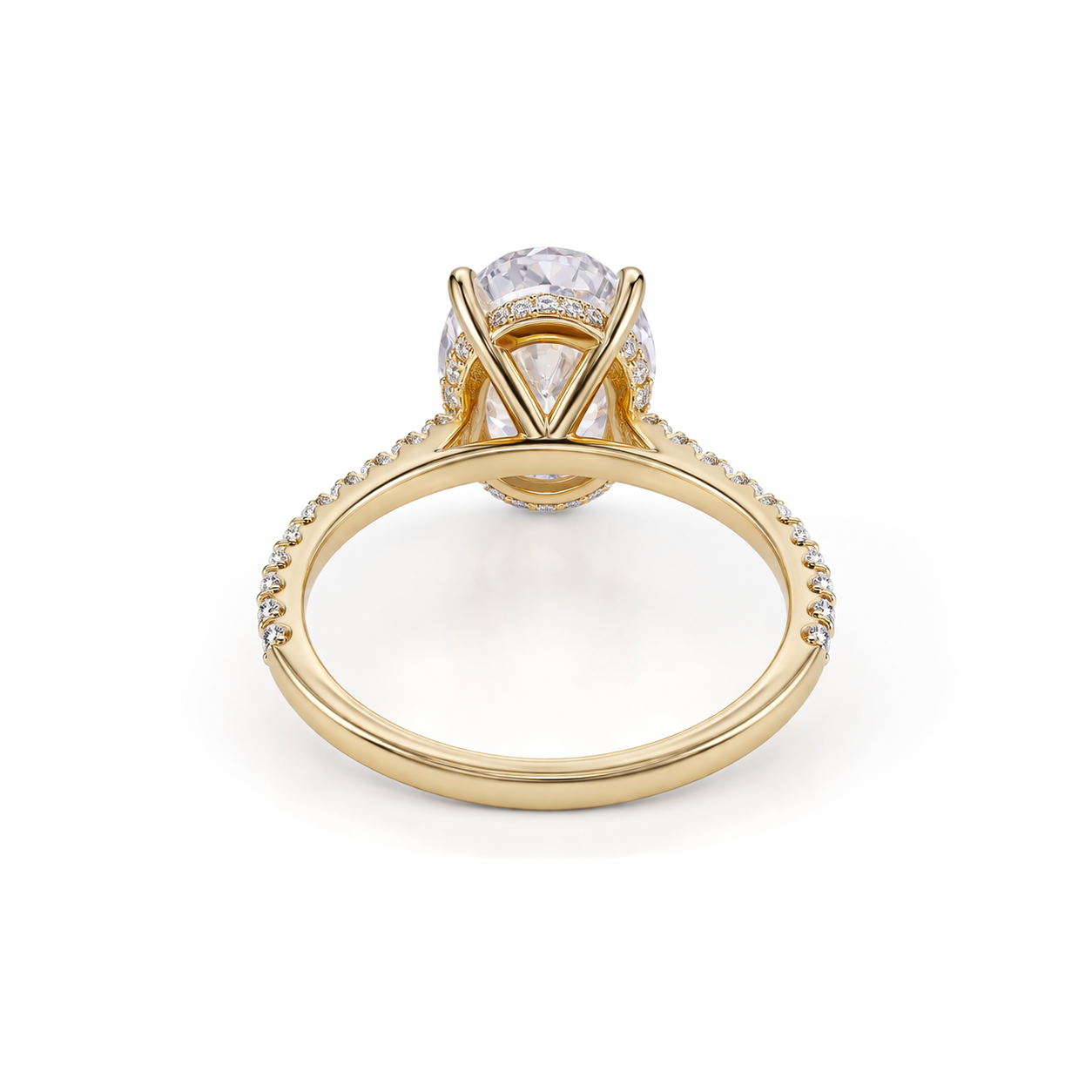 Queen Zulaikha - Oval Pavé Solitaire