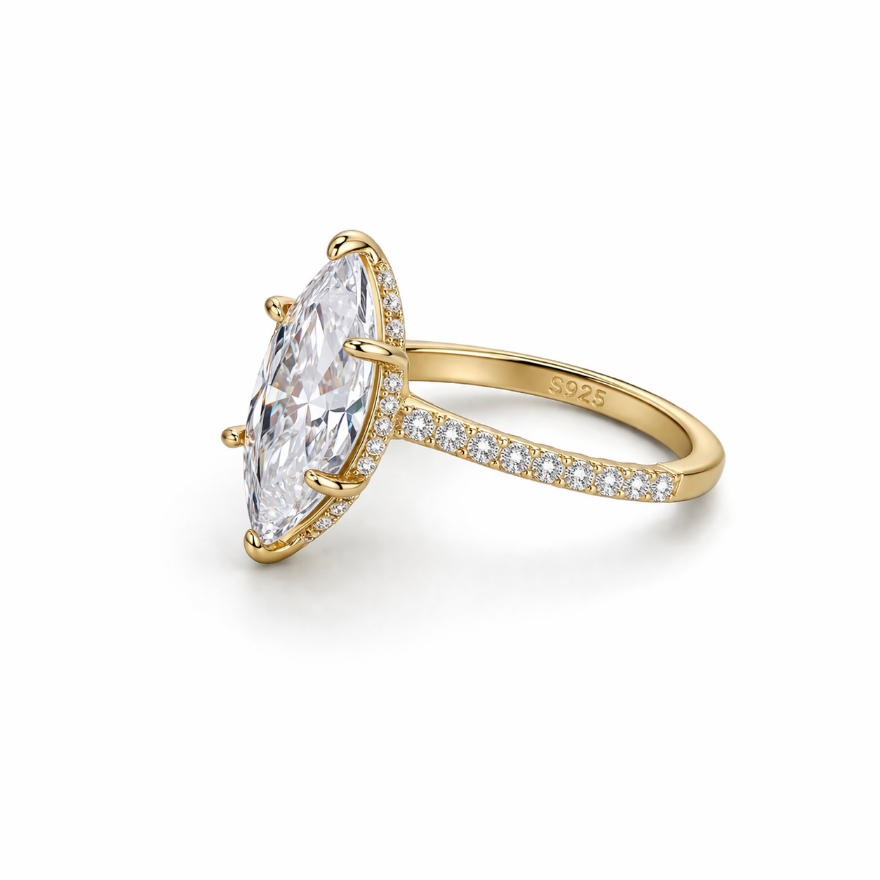 Queen Zulaikha -Marquise Pavé Solitaire