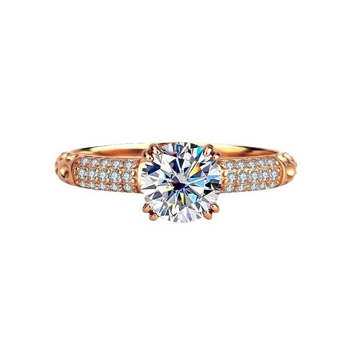 Queen Eryna Rose Gold Moissanite Ring