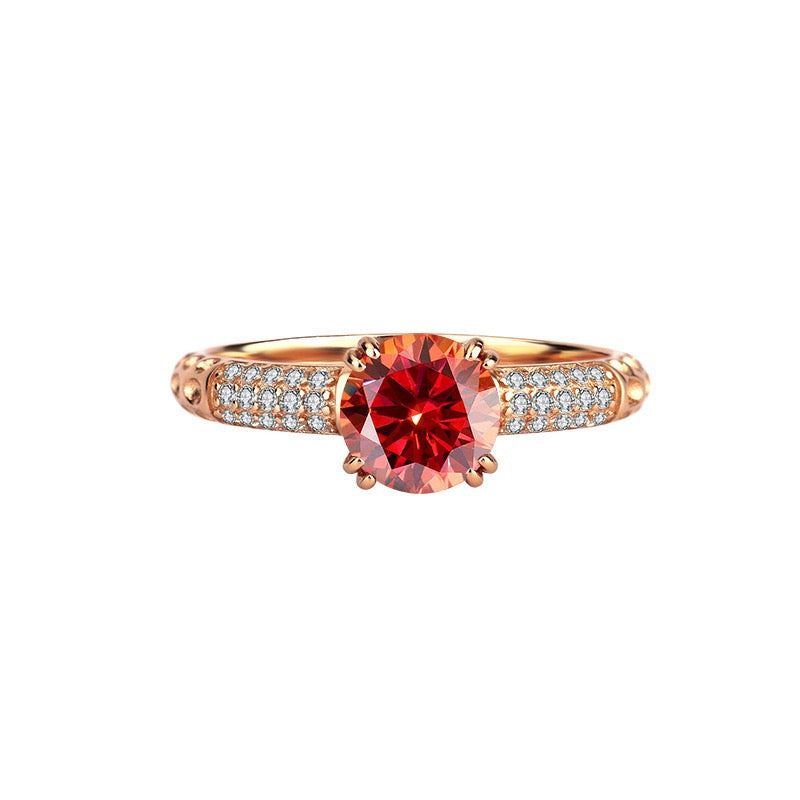 Queen Eryna Rose Gold Moissanite Ring