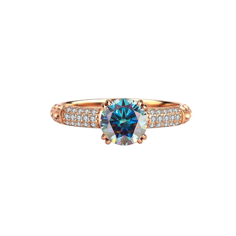 Queen Eryna Rose Gold Moissanite Ring