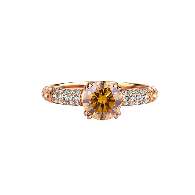 Queen Eryna Rose Gold Moissanite Ring