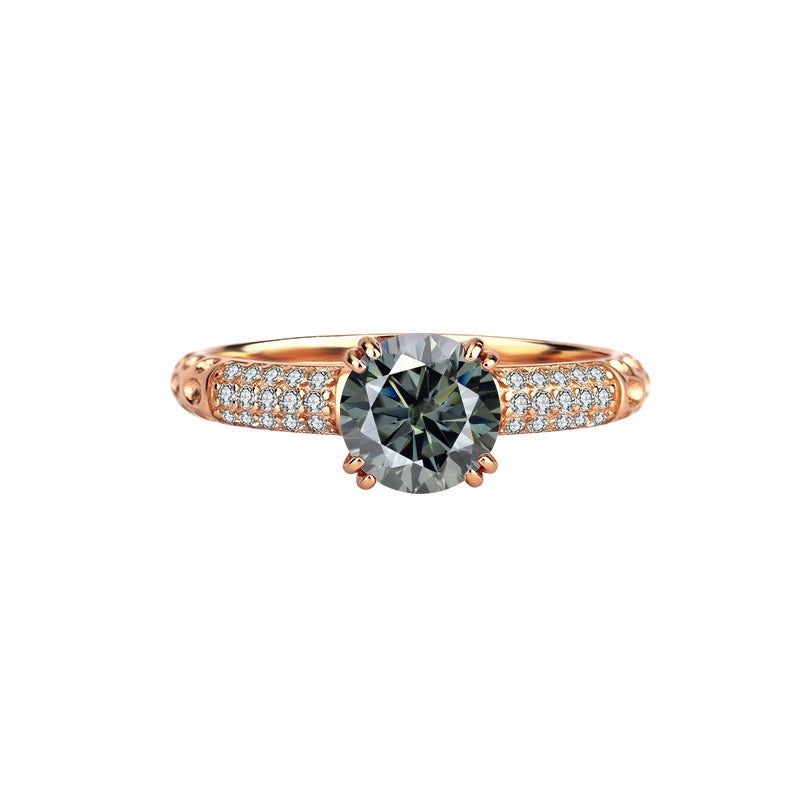 Queen Eryna Rose Gold Moissanite Ring