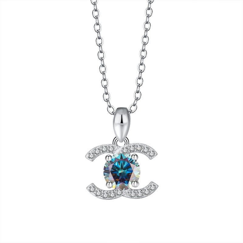 1CT Céleste Halo Moissanite Necklace